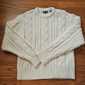 Rockport Mens Chunky Cableknit Wool Sweater
